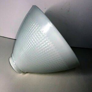 Vintage Milk Glass 8” Diffuser Waffle Pattern  Floor Torchiere Lamp 1.5” Fitter
